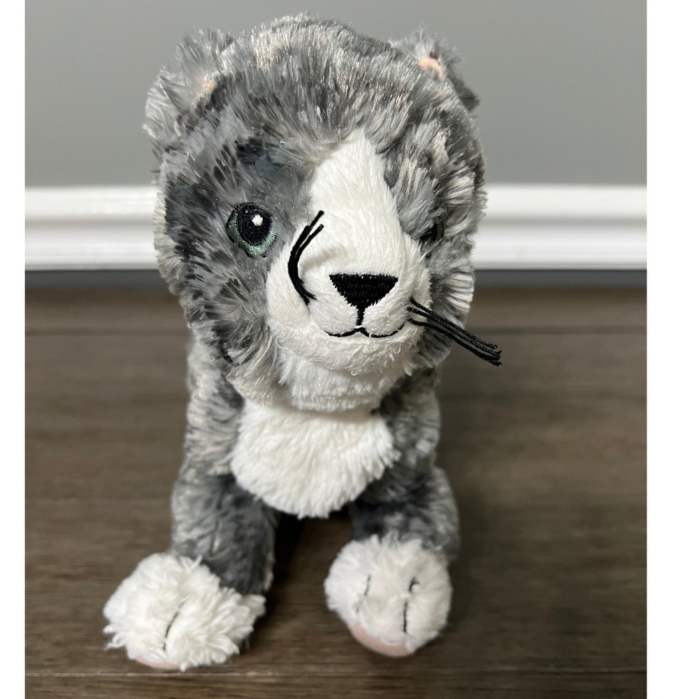 IKEA LILLEPLUTT Gray Striped Tabby Cat Kitten Plush Stuffed Animal Toy 11"